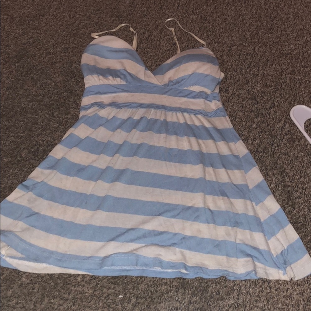 Light Blue and Off White Blouse